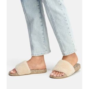 Coach Women's Ulla Shearling Slide Sandals - Ivory